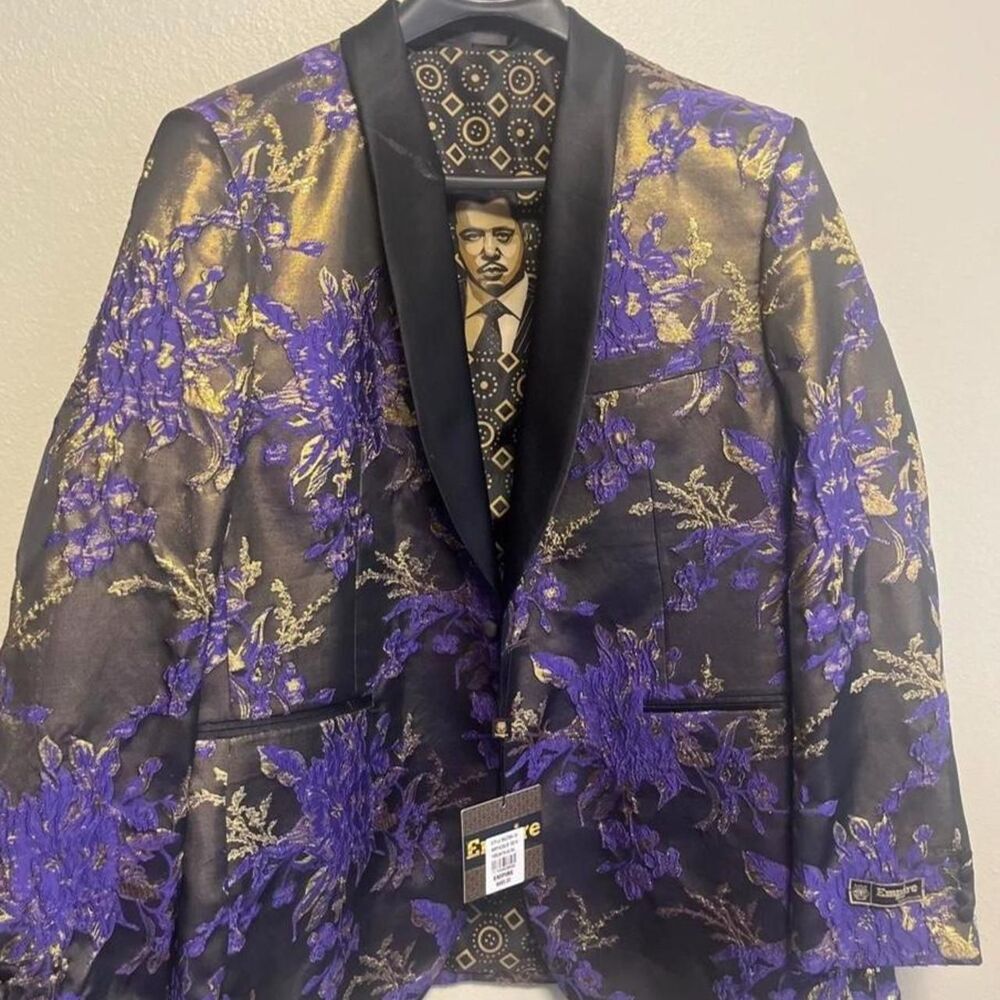 Missy-empire Men's Purple and Gold Jacket